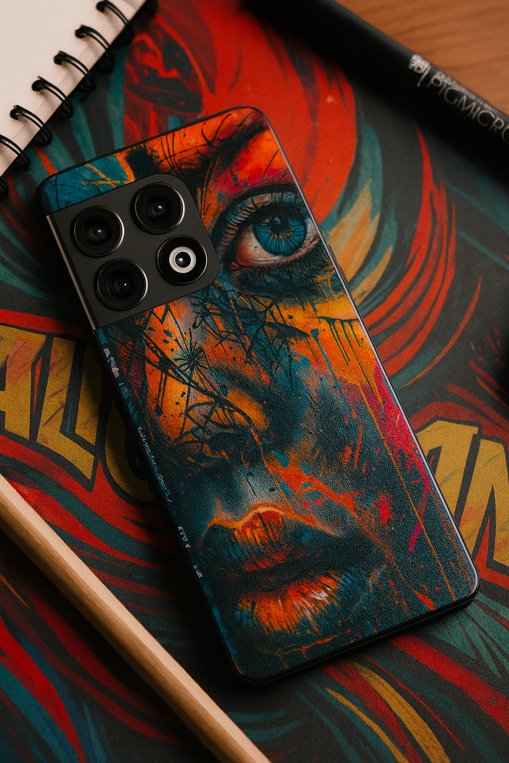 Neon Soul Premium Glass Back Cover For One Plus 13, 12, 11, 10, Nord Series