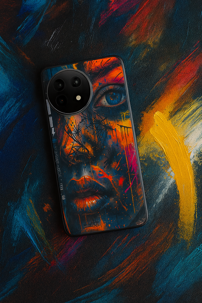 Neon Soul Premium Glass Back Cover For One Plus 13, 12, 11, 10, Nord Series