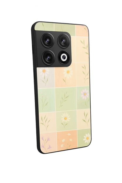Sage Check Premium Glass Back Cover For One Plus 13, 12, 11, 10, Nord Series