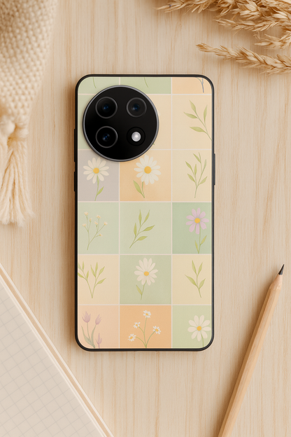 Sage Check Premium Glass Back Cover For One Plus 13, 12, 11, 10, Nord Series