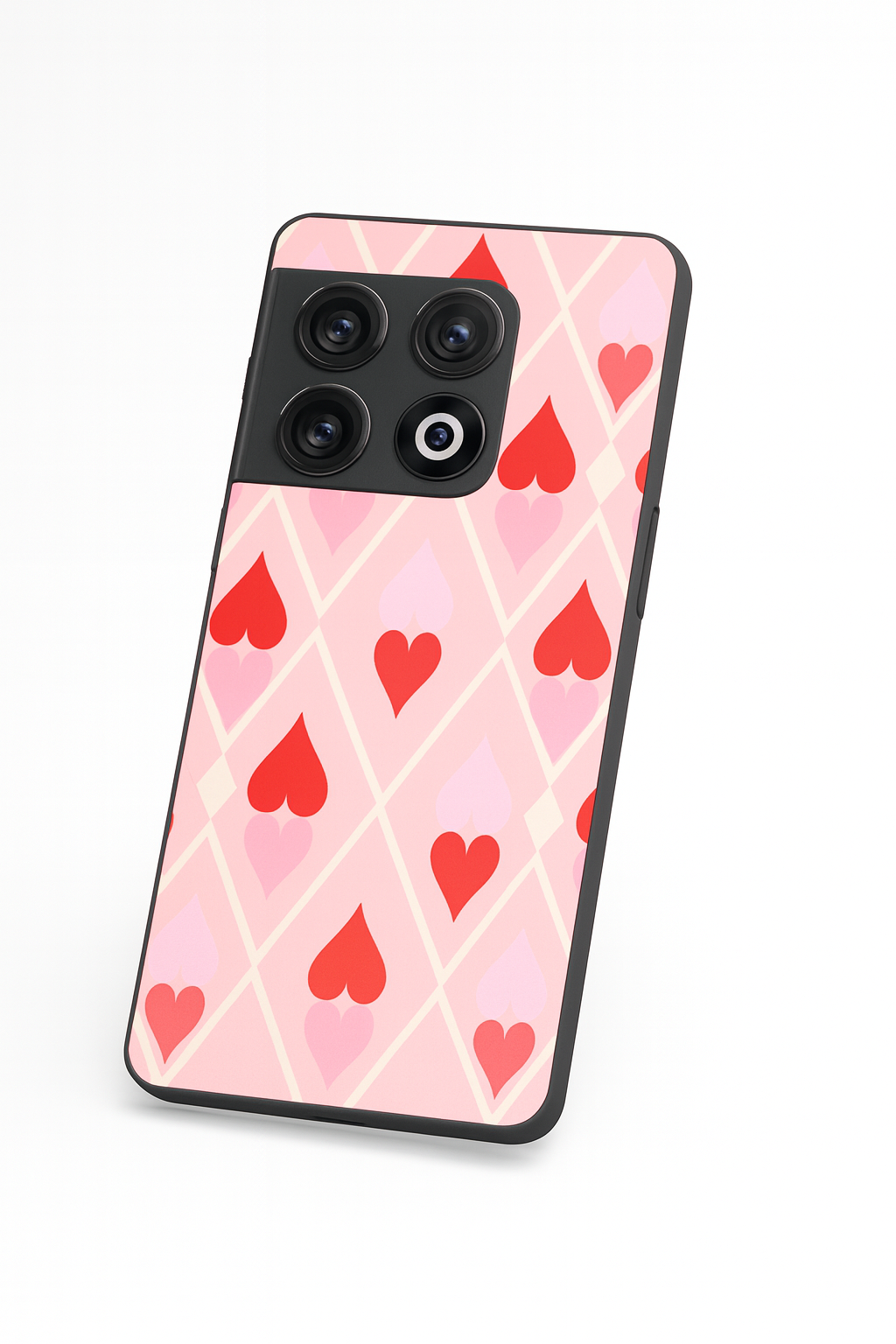 Hearts Play Premium Glass Back Cover For One Plus 13, 12, 11, 10, Nord Series