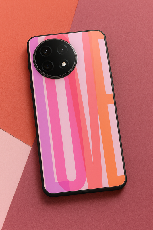 Bold Love Premium Glass Back Cover For One Plus 13, 12, 11, 10, Nord Series
