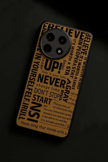 Words Of Strenght Premium Glass Back Cover For One Plus 13, 12, 11, 10, Nord Series