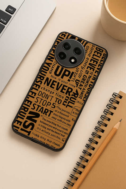 Words Of Strenght Premium Glass Back Cover For One Plus 13, 12, 11, 10, Nord Series