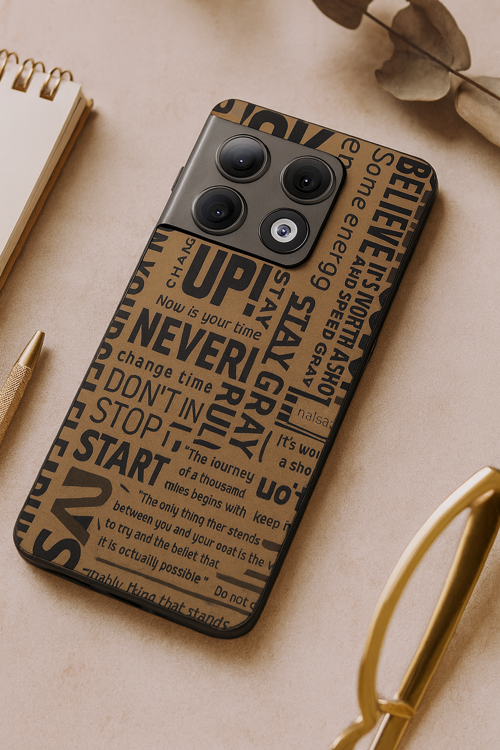 Words Of Strenght Premium Glass Back Cover For One Plus 13, 12, 11, 10, Nord Series