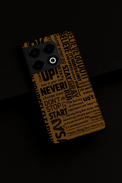 Words Of Strenght Premium Glass Back Cover For One Plus 13, 12, 11, 10, Nord Series