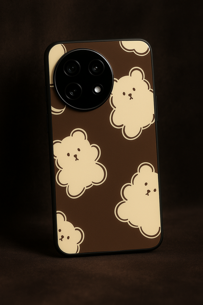 Teddy Overload Premium Glass Back Cover For One Plus 13, 12, 11, 10, Nord Series