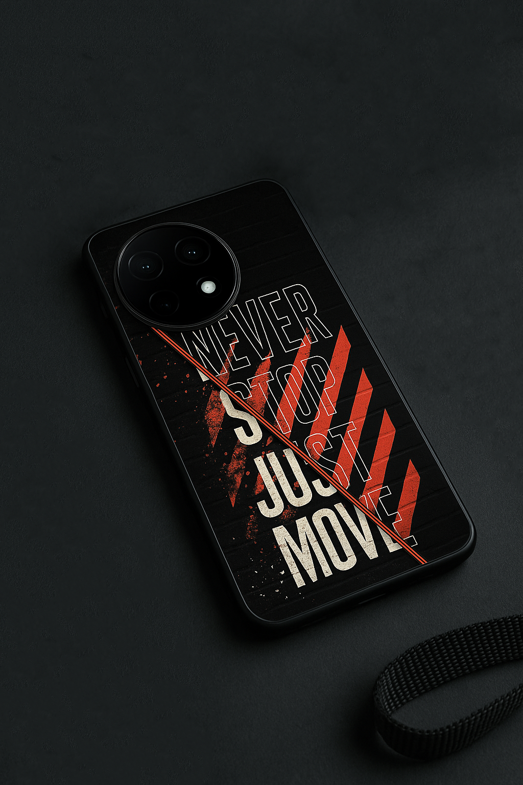 Never Stop Premium Glass Back Cover For One Plus 13, 12, 11, 10, Nord Series