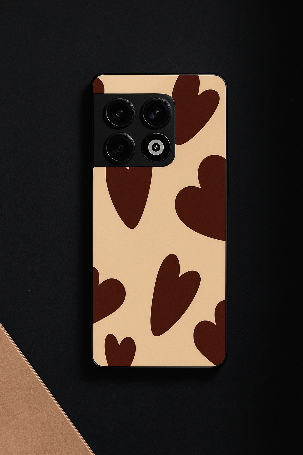 Chocolate Hearts Premium Glass Back Cover For One Plus 13, 12, 11, 10, Nord Series