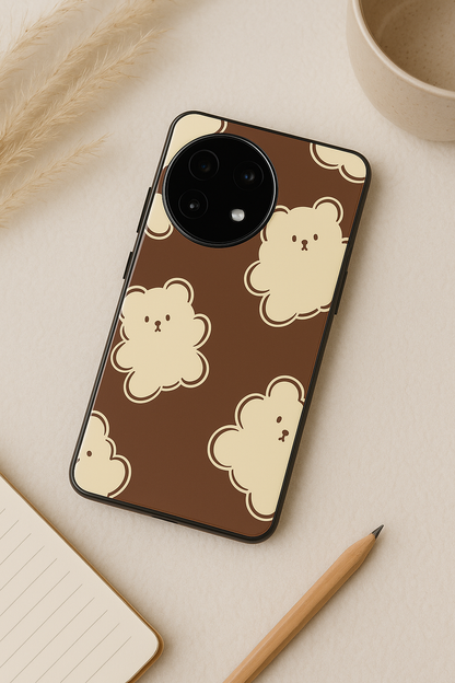 Teddy Overload Premium Glass Back Cover For One Plus 13, 12, 11, 10, Nord Series