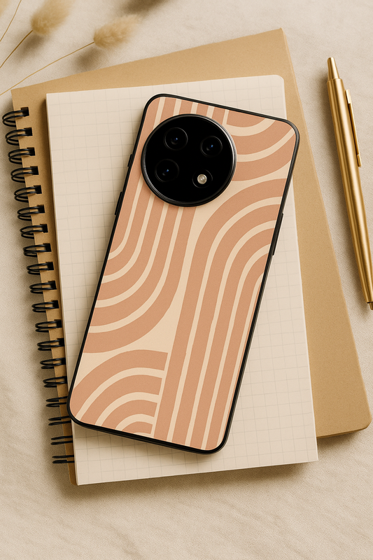 Abstract Arc Premium Glass Back Cover For One Plus 13, 12, 11, 10, Nord Series