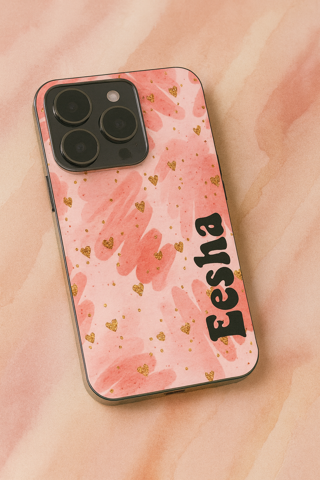 Blush Aura. Personalised Name Premium Glass Back Cover For iPhone 11,12,13,14,15,16 Models