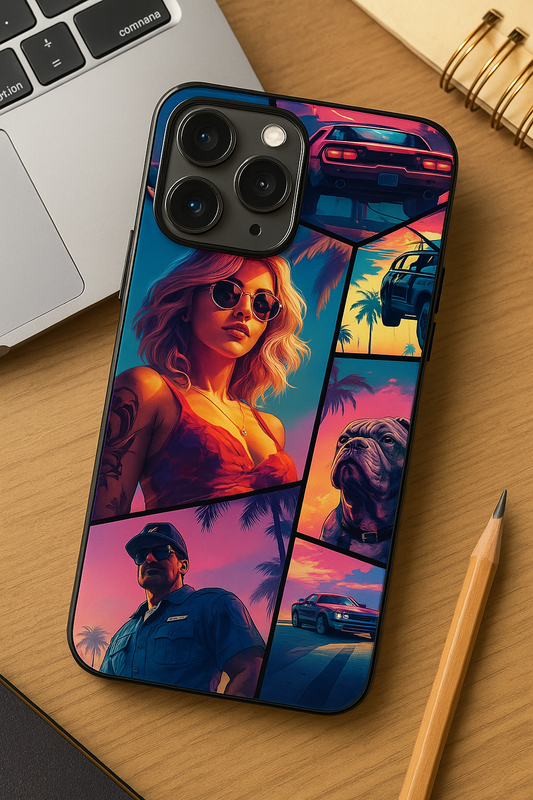 GTA Loading  Premium Glass Back Cover For iPhone 11,12,13,14,15,16,17 Models