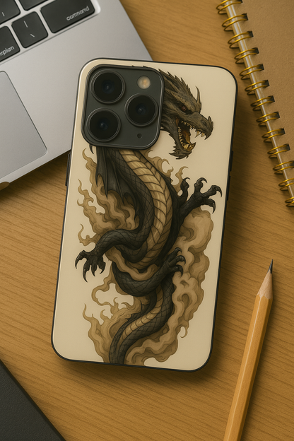 Dragon Premium Glass Back Cover For iPhone 11,12,13,14,15,16,17 Models