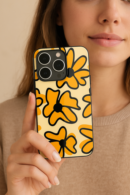 Crayon Petals Premium Glass Back Cover For iPhone 11,12,13,14,15,16 Models