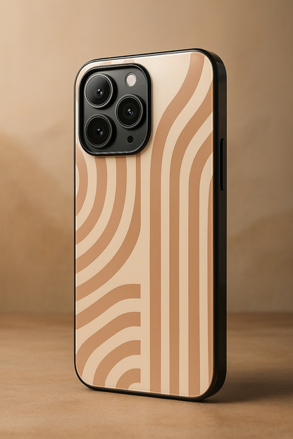 Abstract Arc Premium Glass Back Cover For iPhone 11,12,13,14,15,16 Models