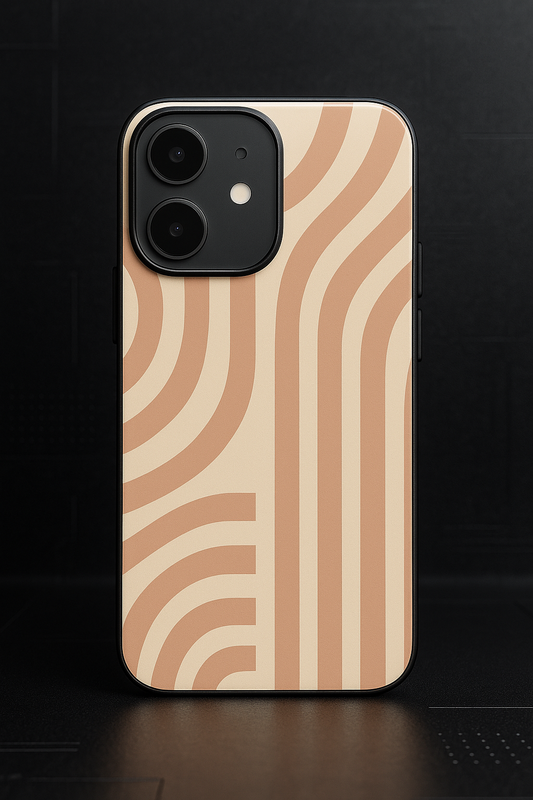 Abstract Arc Premium Glass Back Cover For iPhone 11,12,13,14,15,16 Models