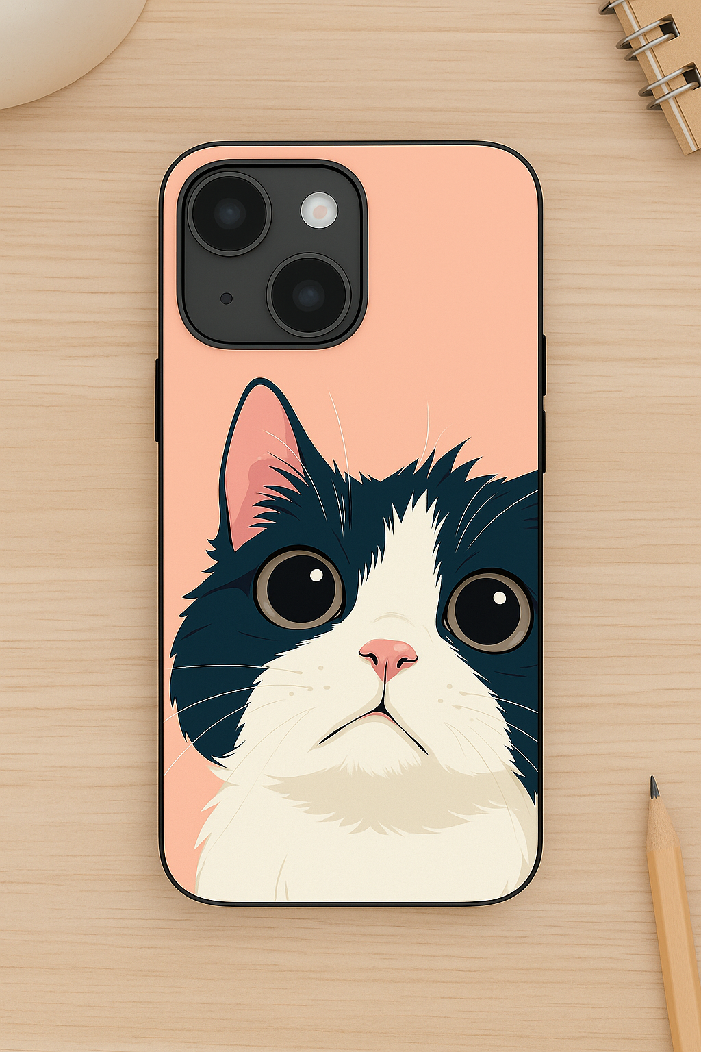 Dreamy Cat  Premium Glass Back Cover For iPhone 11,12,13,14,15,16 Models