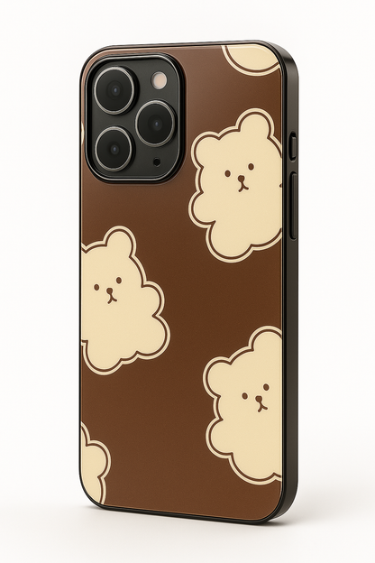 Teddy Overload Premium Glass Back Cover For iPhone 11,12,13,14,15,16 Models