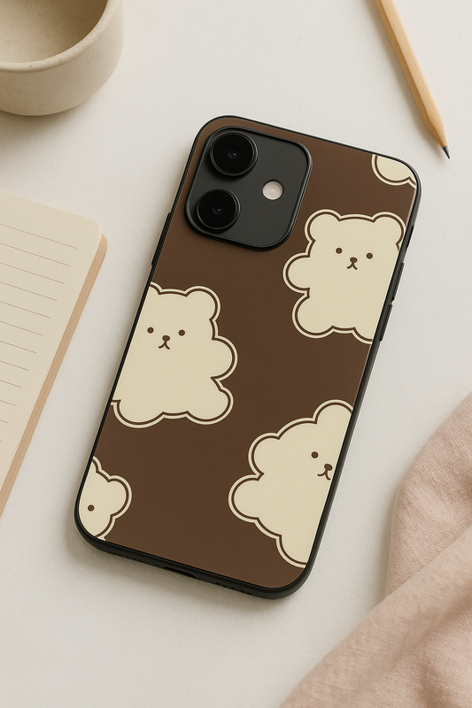 Teddy Overload Premium Glass Back Cover For iPhone 11,12,13,14,15,16 Models
