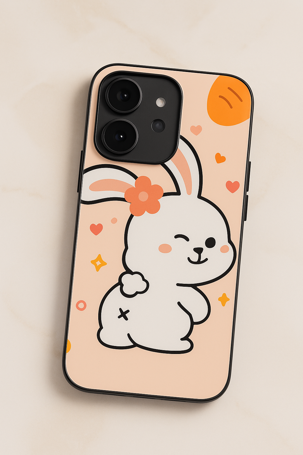 Bunny Pooh Premium Glass Back Cover For iPhone 11,12,13,14,15,16 Models