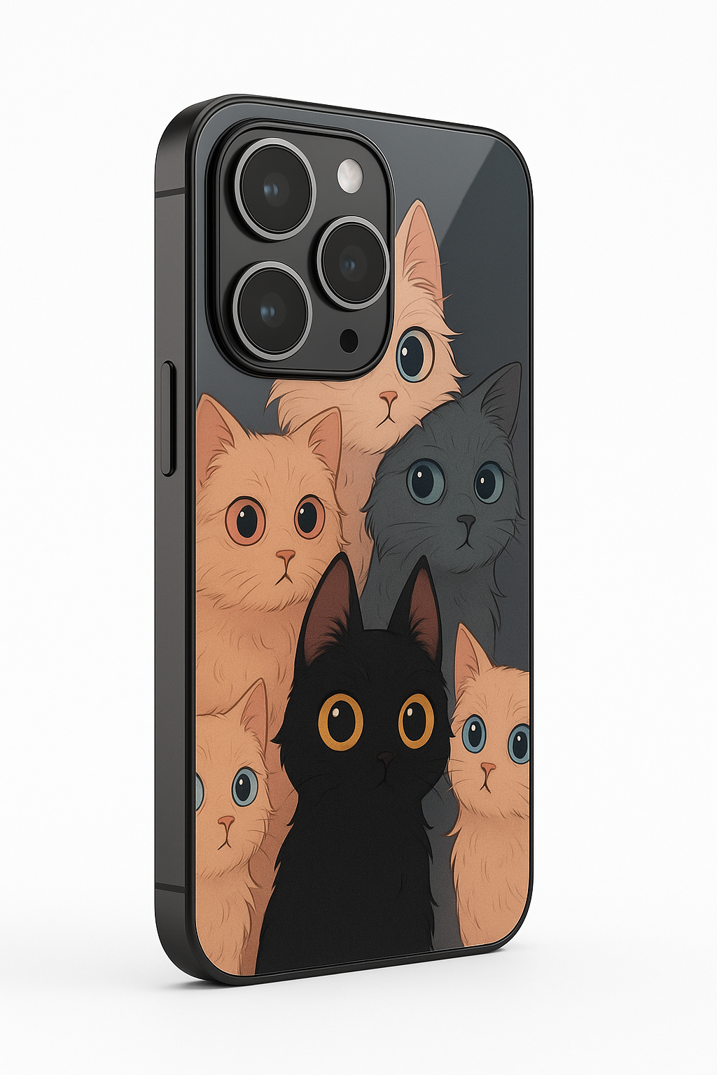 Kitty Mania  Premium Glass Back Cover For iPhone 11,12,13,14,15,16 Models