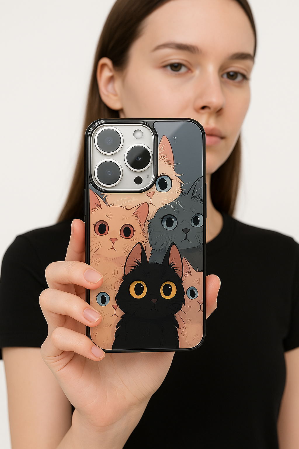 Kitty Mania  Premium Glass Back Cover For iPhone 11,12,13,14,15,16 Models