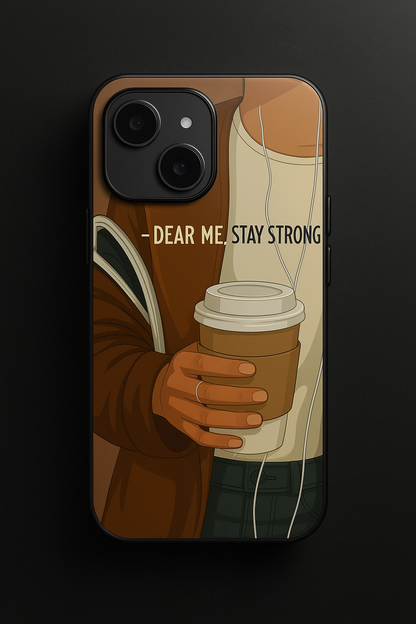 Stay Strong  Premium Glass Back Cover For iPhone 11,12,13,14,15,16 Models