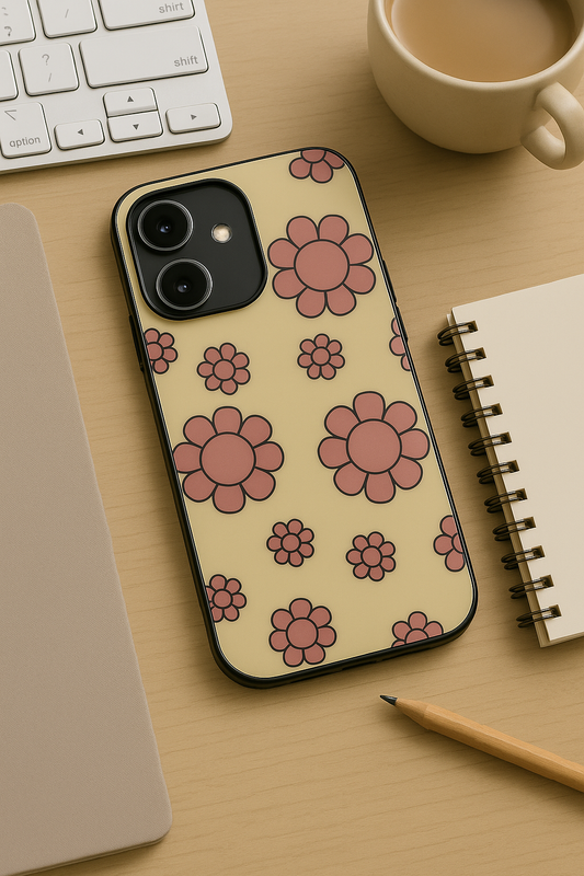 Flowery Freak   Premium Glass Back Cover For iPhone 11,12,13,14,15,16 Models