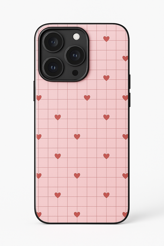 Scrap Book Hearts  Premium Glass Back Cover For iPhone 11,12,13,14,15,16 Models