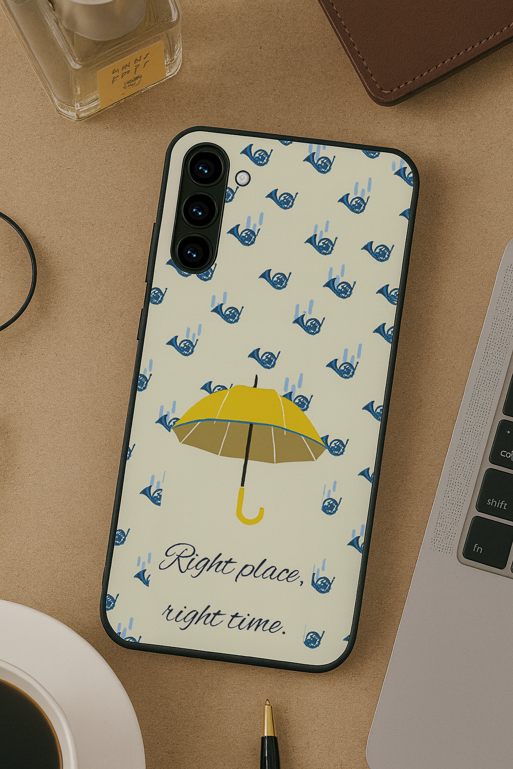 HIMYM Right Place Right Time Premium Glass Back Cover For Galaxy S, A, M & F Series