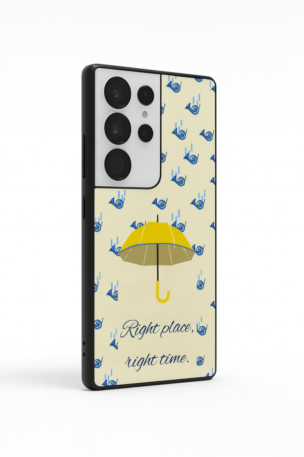 HIMYM Right Place Right Time Premium Glass Back Cover For Galaxy S, A, M & F Series