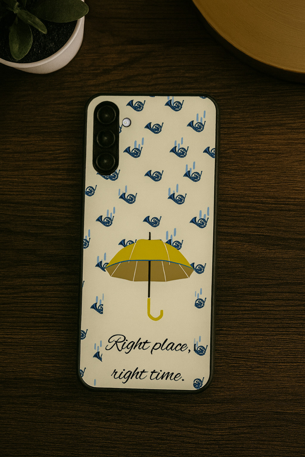 HIMYM Right Place Right Time Premium Glass Back Cover For Galaxy S, A, M & F Series