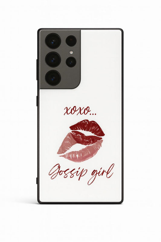 GOSSIP GIRL The Gossip Kiss Premium Glass Back Cover For Galaxy S, A, M & F Series
