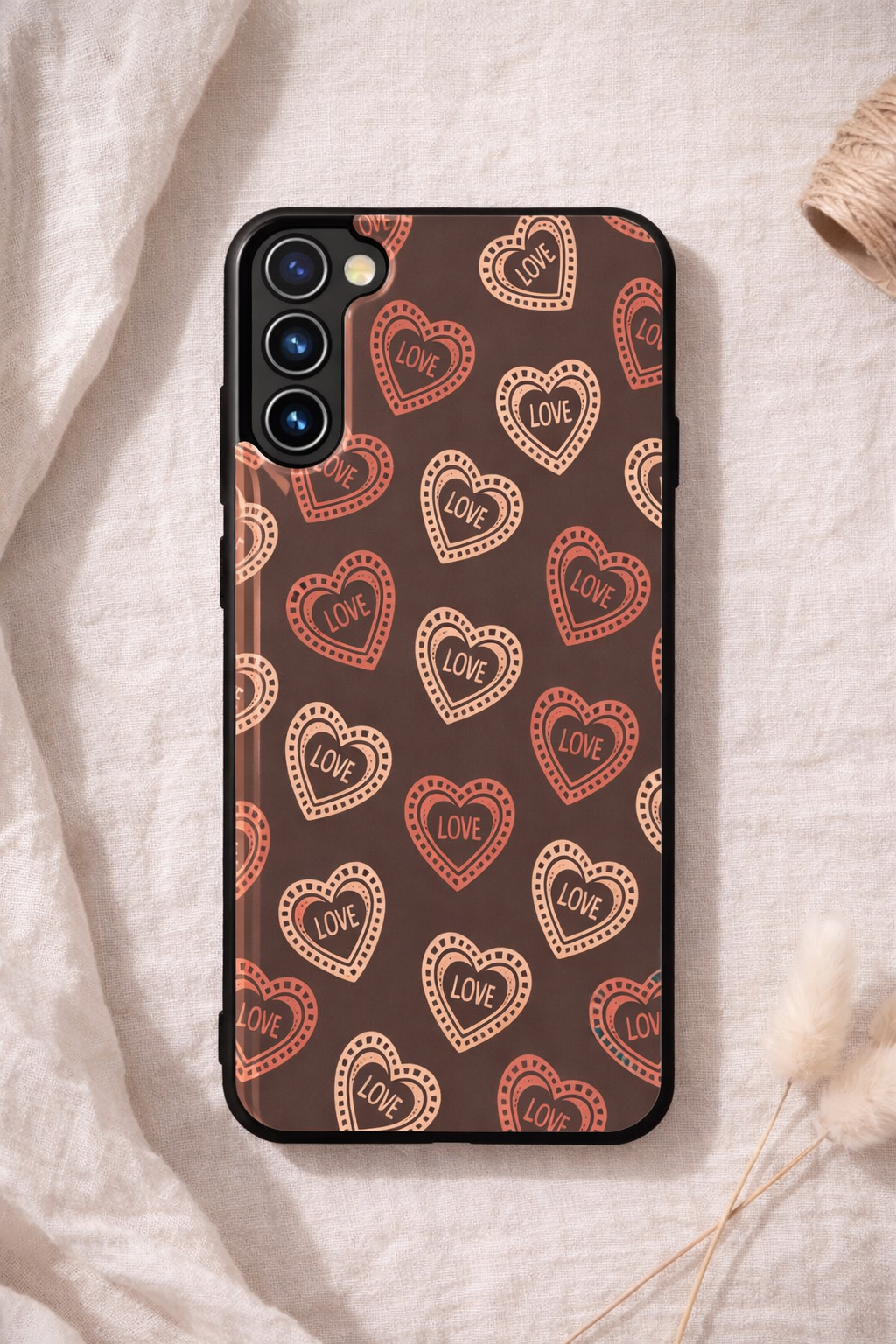Hearts Graffiti Era Premium Glass Back Cover For Galaxy S, A, M & F Series