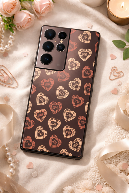 Hearts Graffiti Era Premium Glass Back Cover For Galaxy S, A, M & F Series