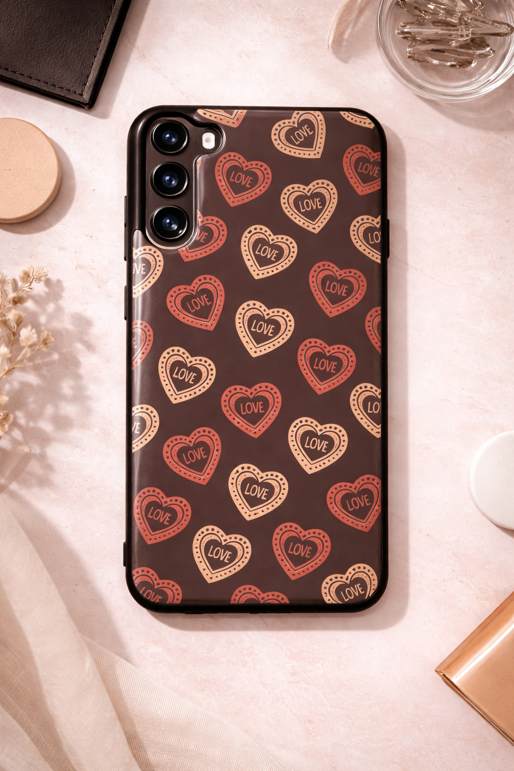 Hearts Graffiti Era Premium Glass Back Cover For Galaxy S, A, M & F Series