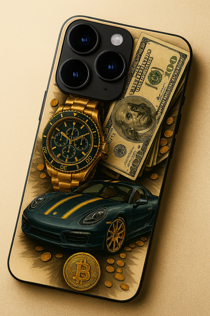 Crypto King Premium Glass Back Cover For iPhone 11,12,13,14,15,16 Models
