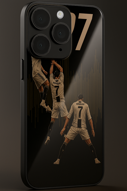 AIR CR7 Premium Glass Back Cover For iPhone 11,12,13,14,15,16 Models