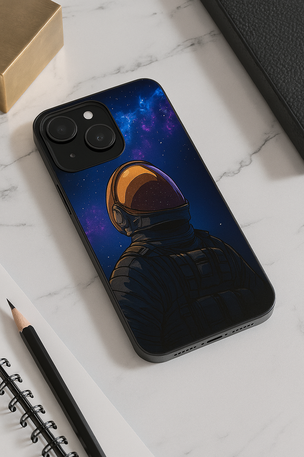 Stellar Void Premium Glass Back Cover For iPhone 11,12,13,14,15,16 Models