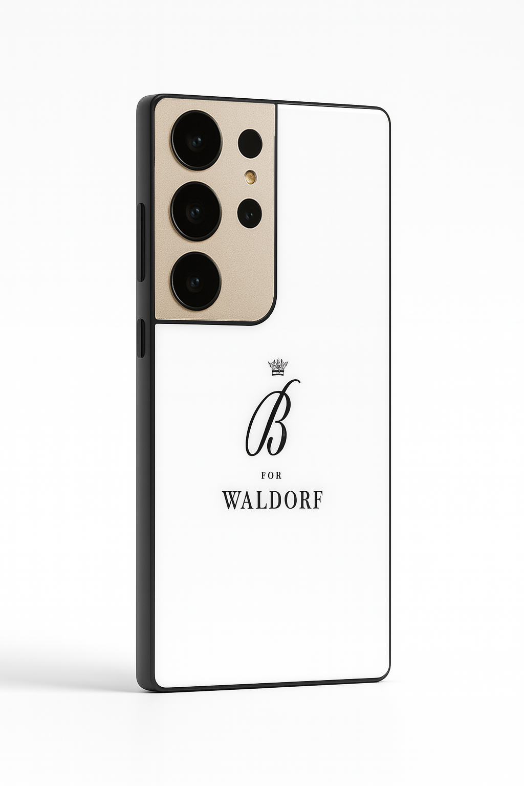 Gossip Girl Crowned Initials Premium Glass Back Cover For Galaxy S, A, M & F Series