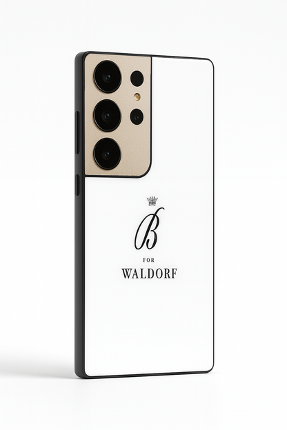 Gossip Girl Crowned Initials Premium Glass Back Cover For Galaxy S, A, M & F Series