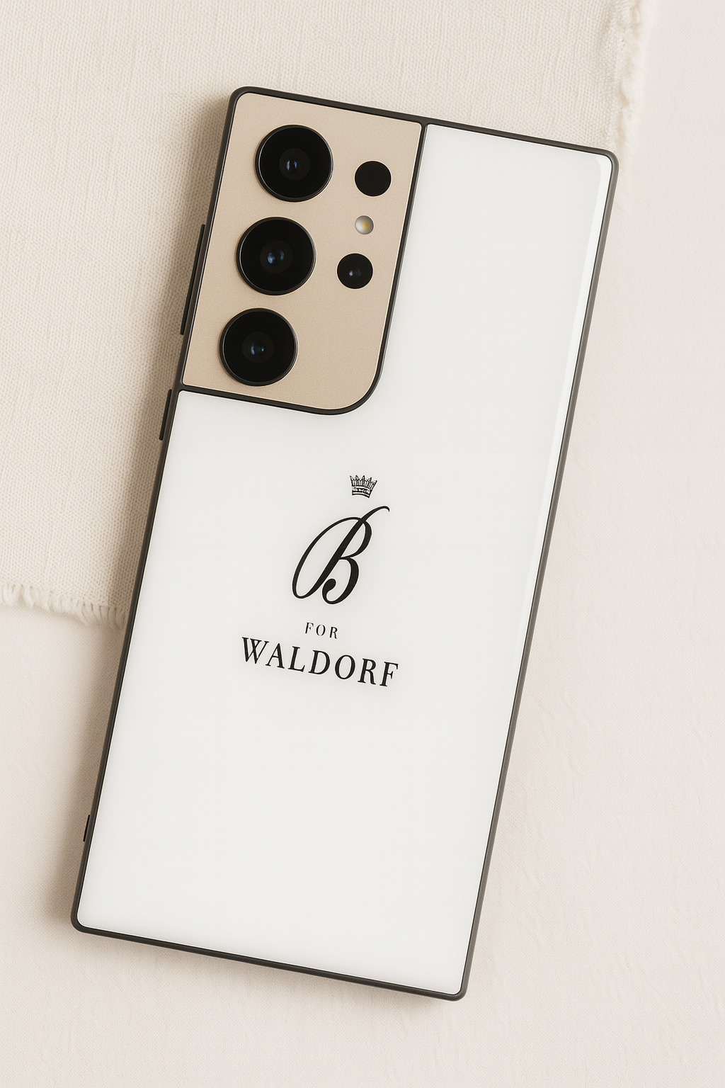 Gossip Girl Crowned Initials Premium Glass Back Cover For Galaxy S, A, M & F Series