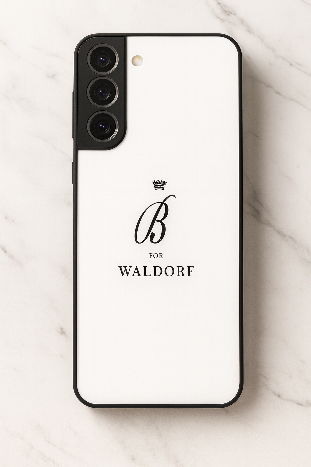 Gossip Girl Crowned Initials Premium Glass Back Cover For Galaxy S, A, M & F Series