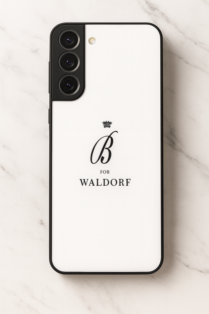 Gossip Girl Crowned Initials Premium Glass Back Cover For Galaxy S, A, M & F Series