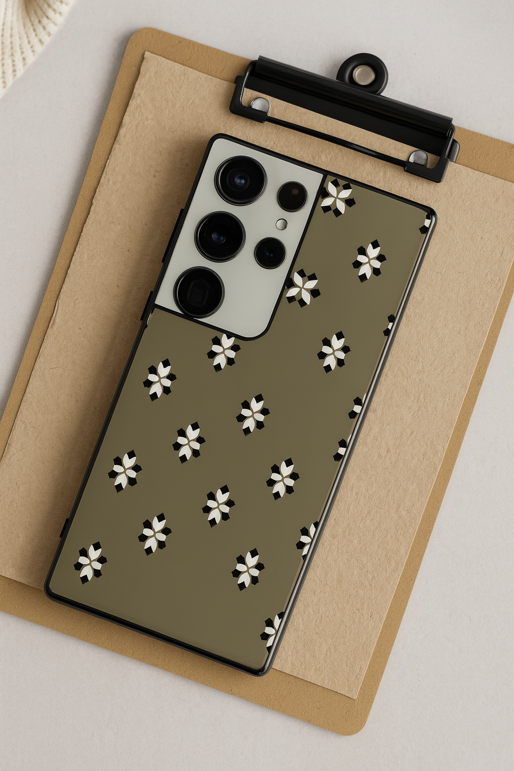 Aesthetic Floral Grid Premium Glass Back Cover For Galaxy S22, S23, S24, S25 Models