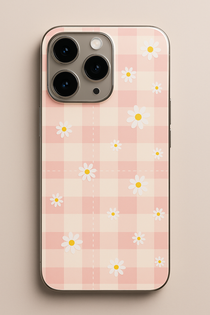 Daisy Bloom Premium Glass Back Cover For iPhone 11,12,13,14,15,16 Models