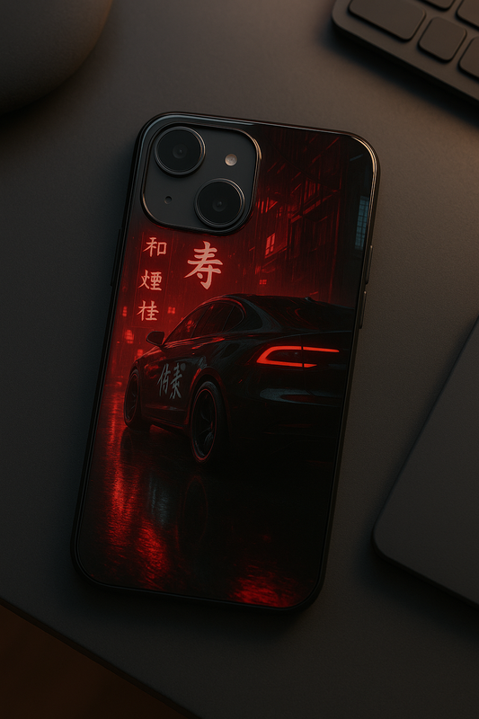 Aesthetic Car Focus Premium Glass Back Cover For iPhone 11,12,13,14,15,16,17 Models