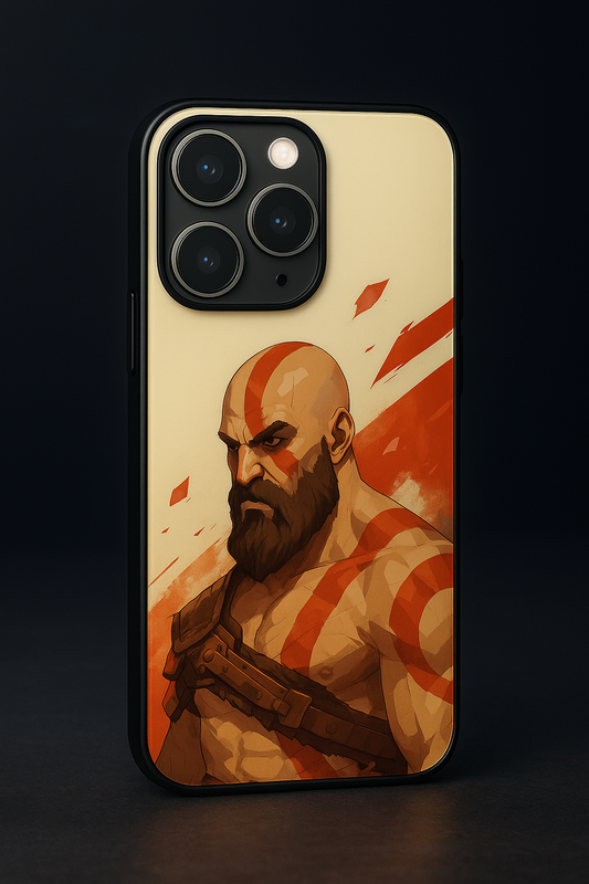 I am Kratos Premium Glass Back Cover For iPhone 11,12,13,14,15,16 Models