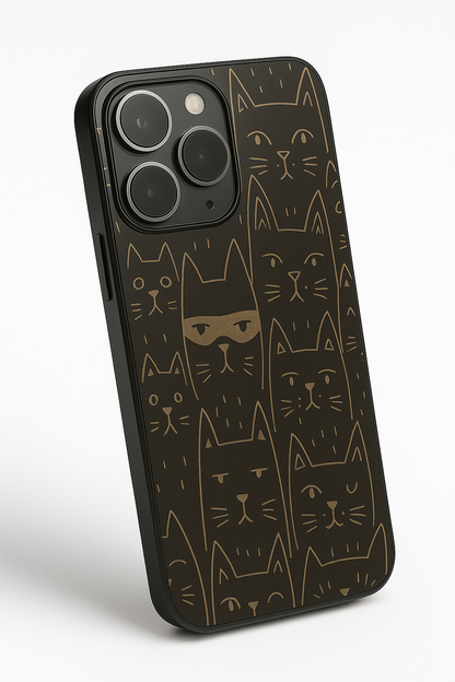 Meow You Too Premium Glass Back Cover For iPhone 11,12,13,14,15,16 Models
